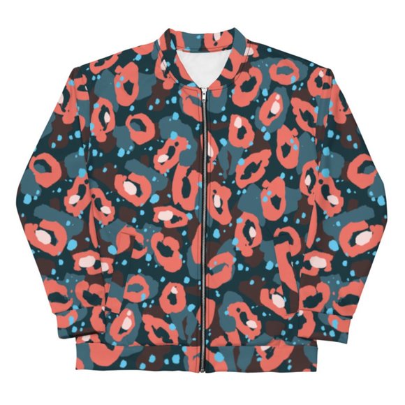 LEOPARD PATTERN Unisex Bomber Jacket - Picture 5 of 6
